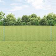 vidaXL Staket med stolpar Grön 1.2 x 50 m Stål