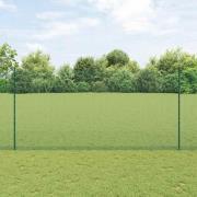 vidaXL Staket med stolpar Grön 1.5 x 50 m Stål