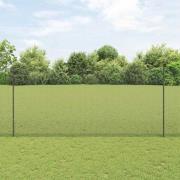 vidaXL Staket med stolpar Grå 1.4 x 10 m Stål
