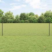 vidaXL Staket med stolpar Grå 0.6 x 25 m Stål
