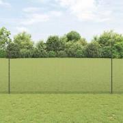 vidaXL Staket med stolpar Grå 1.6 x 25 m Stål