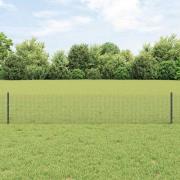 vidaXL Stängsel med stolpe Grå 0,4 x 100 m Stål och PVC