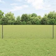 vidaXL Staket med stolpar Grå 0.5 x 100 m Stål