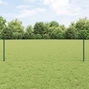 vidaXL Staket med stolpar Grön 0.6 x 100 m Stål