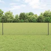 vidaXL Staket med stolpar Grå 0.6 x 25 m Stål