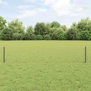 vidaXL Staket med stolpar Grå 0.4 x 50 m Stål