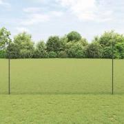vidaXL Staket med stolpar Grå 1.5 x 50 m Stål