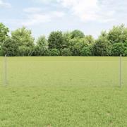 vidaXL Staket med stolpar Silver 0.5 x 25 m Stål