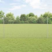 vidaXL Staket med stolpar Silver 1.2 x 25 m Stål