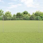 vidaXL Staket med stolpar Silver 1.4 x 25 m Stål