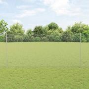 vidaXL Staket med stolpar Silver 1.4 x 50 m Stål