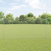vidaXL Staket med stolpar Silver 1.6 x 50 m Stål