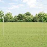 vidaXL Staket med stolpar Silver 1.4 x 50 m Stål