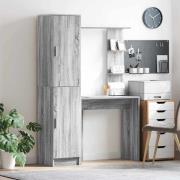 vidaXL Skrivbord med förvaring 2 pcs Grå sonoma 78.5 x 37 x 154.5 cm