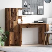 vidaXL Skrivbord med förvaring 2 pcs Gammalt trä 102 x 50 x 124 cm