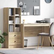 vidaXL Skrivbord med förvaring 2 pcs Sonoma-ek 100 x 50 x 76 cm
