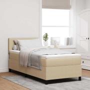 vidaXL LED Box Säng Ljusgrå och vit. 100 x 200 cm Kordread tyg