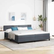 vidaXL Bäddfjäder med madrass Mörkgrå 200 x 200 cm Sammet