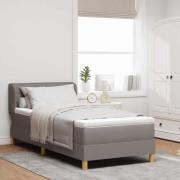 vidaXL Bäddfjäder med madrass med huvudgavel Taupe 80 x 200 cm tyg