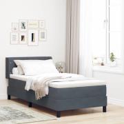 vidaXL Bäddfjäder med huvudgavel Mörkgrå 200 x 100 cm Sammet