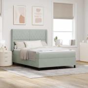 vidaXL Bäddfjäder med madrass Ljusgrå 140 x 190 cm Sammet