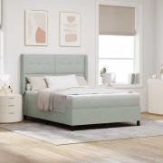 vidaXL Bäddfjäder med huvudgavel Ljusgrå 160 x 200 cm Sammet