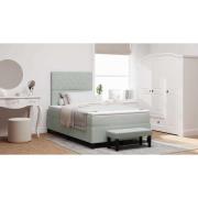 vidaXL Bäddfjäder med madrass Ljusgrå 120 x 190 cm Sammet