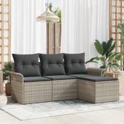 vidaXL Trädgårdsoffset 4 pcs Grå 55 x 55 x 37 cm konstrotting
