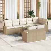vidaXL Trädgårdsoffset med kudde 9 pcs 289 x 124 x 85 cm Poly rattan