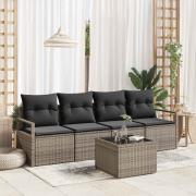 vidaXL Trädgårdsoffset 5 pcs Grå 55 x 55 x 37 cm konstrotting