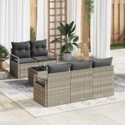 vidaXL Trädgårdsoffset 6 pcs Ljusgrå 55 x 55 x 37 cm konstrotting