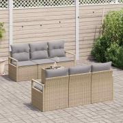 vidaXL Trädgårdsoffset 7 pcs Beige, grå 55 x 55 x 37 cm konstrotting