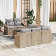 vidaXL Trädgårdsoffset 6 pcs Beige och Ljusgrå 55 x 55 x 37 cm