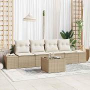 vidaXL Trädgårdsoffset 5 pcs Beige och gräddfärgad 55 x 55 x 37 cm