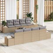 vidaXL Trädgårdsoffset 7 pcs beige och ljusgrå 55 x 55 x 37 cm