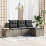 vidaXL med kudde Justerbar 4 pcs Grå 239 x 117 x 37 cm