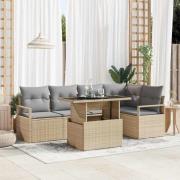 vidaXL Trädgårdsoffset 6 pcs beige och ljusgrå 100 x 55 x 73 cm