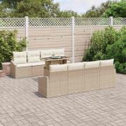 vidaXL Trädgårdsoffset 7 pcs beige och gräddvit 100 x 55 x 73 cm