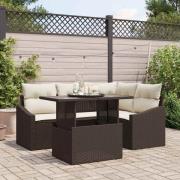 vidaXL Trädgårdsoffset 5 pcs Brun och gräddvit 100 x 55 x 73 cm
