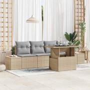 vidaXL Trädgårdsoffset 5 pcs beige och ljusgrå 100 x 55 x 73 cm