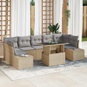 vidaXL Trädgårdsoffset 8 pcs beige och ljusgrå 100 x 55 x 73 cm