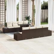 vidaXL Trädgårdsoffset 7 pcs Brun och gräddvit 100 x 55 x 73 cm