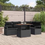 vidaXL Trädgårdsmöbelset 6 pcs Svart och Brunt 100 x 55 x 73 cm