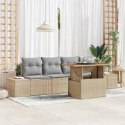 vidaXL Trädgårdsmöbelset 5 pcs Beige och Grå 100 x 55 x 73 cm