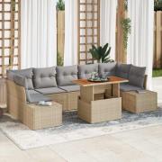 vidaXL Trädgårdsmöbelset 8 pcs Beige och Grå 100 x 55 x 73 cm