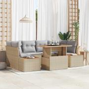 vidaXL Trädgårdsmöbelset 9 pcs Beige och Grå 100 x 55 x 73 cm