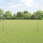 vidaXL Staket med stolpar Silver 1.2 x 10 m Stål