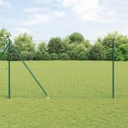 vidaXL Staket med stolpar Grön 1.6 x 10 m Stål
