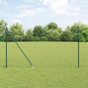 vidaXL Staket med stolpar Grön 1.6 x 10 m Stål