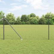 vidaXL Staket med stolpar Grå 1.4 x 10 m Stål